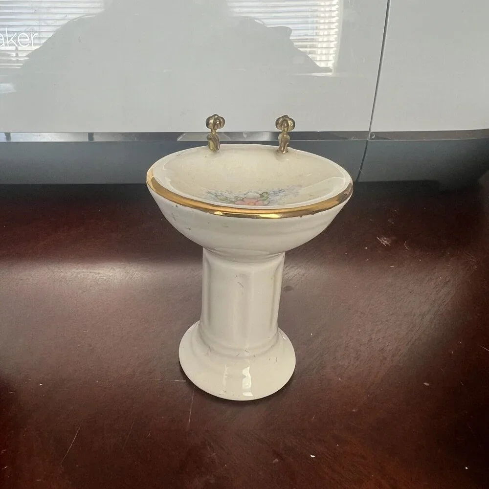 Dollhouse Miniatures Bathroom Porcelain Sink Vintage